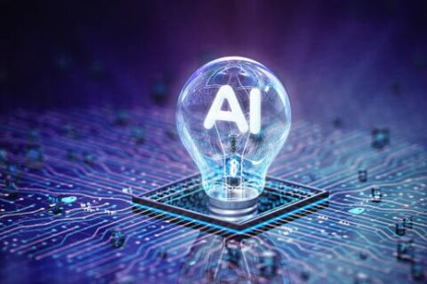 AI idea light bulb concept